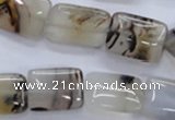 CAG3343 15.5 inches 13*18mm rectangle natural grey agate beads