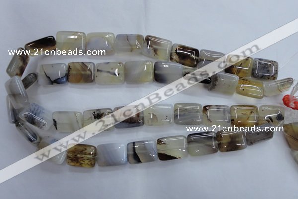 CAG3344 15.5 inches 15*20mm rectangle natural grey agate beads