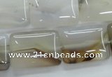 CAG3345 15.5 inches 18*25mm rectangle natural grey agate beads