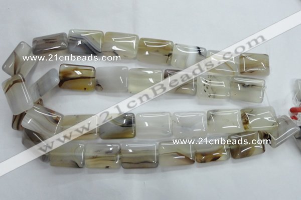 CAG3345 15.5 inches 18*25mm rectangle natural grey agate beads