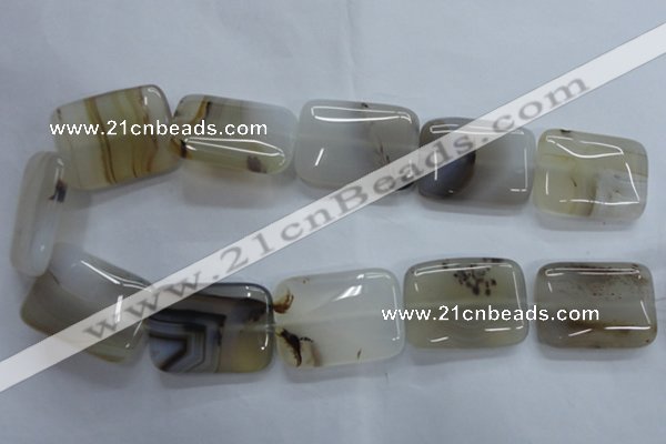 CAG3347 15.5 inches 25*35mm rectangle natural grey agate beads