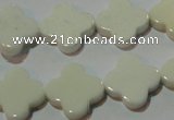 CAG3426 15.5 inches 16*16mm flower white agate gemstone beads