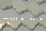 CAG3427 15.5 inches 18*18mm flower white agate gemstone beads