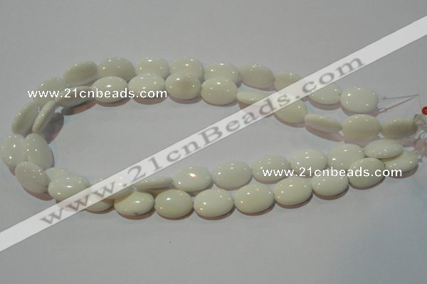 CAG3432 15.5 inches 13*18mm oval white agate gemstone beads