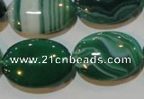 CAG3463 15.5 inches 18*25mm oval green line agate beads
