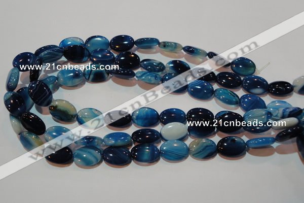 CAG3480 15.5 inches 13*18mm oval blue line agate beads