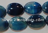 CAG3481 15.5 inches 15*20mm oval blue line agate beads