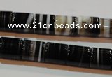 CAG3510 15.5 inches 11*13mm column brown line agate beads