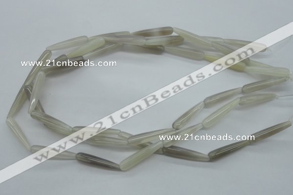 CAG3562 15.5 inches 6*30mm teardrop grey agate gemstone beads