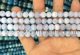 CAG3581 15.5 inches 4mm round matte blue lace agate beads