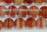 CAG3591 15.5 inches 16mm round red line agate beads wholesale