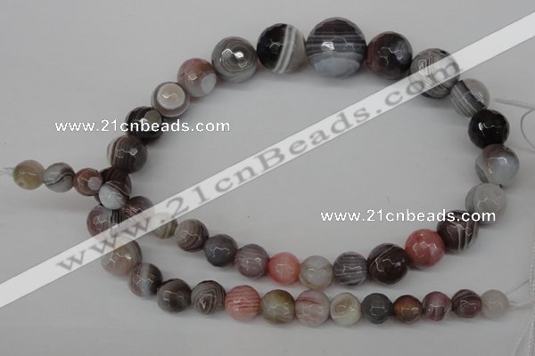 CAG3595 15.5 inches 8mm - 17mm faceted round botswana agate beads