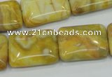 CAG3624 15.5 inches 18*25mm rectangle yellow crazy lace agate beads