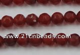 CAG3661 15.5 inches 8mm carved round matte red agate beads