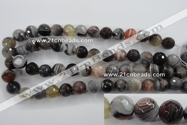 CAG3695 15.5 inches 14mm faceted round botswana agate beads wholesale