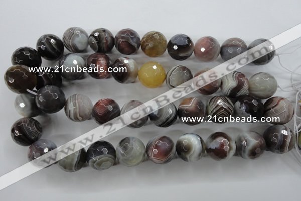 CAG3698 15.5 inches 20mm faceted round botswana agate beads wholesale