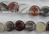 CAG3713 15.5 inches 12mm flat round botswana agate beads wholesale