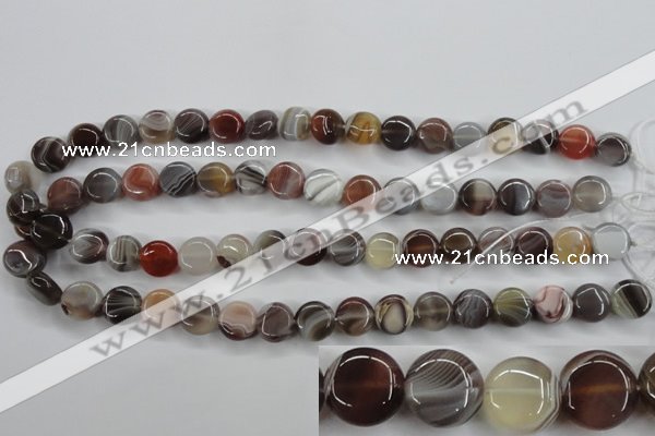 CAG3713 15.5 inches 12mm flat round botswana agate beads wholesale