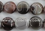 CAG3715 15.5 inches 16mm flat round botswana agate beads wholesale