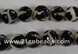 CAG3842 15.5 inches 10mm faceted round tibetan agate beads wholesale