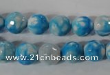 CAG3873 15.5 inches 10mm faceted round fire crackle agate beads