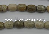 CAG3888 15.5 inches 8*12mm drum chrysanthemum agate beads