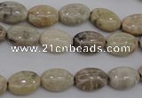 CAG3901 15.5 inches 8*12mm oval chrysanthemum agate beads