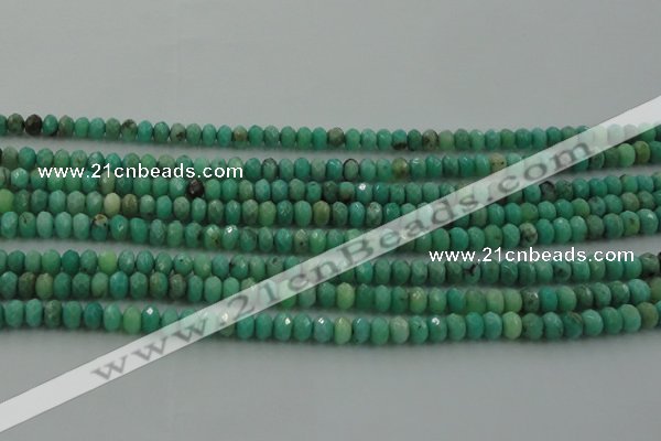 CAG3911 15.5 inches 2.5*4mm faceted rondelle green grass agate beads