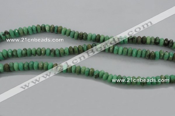 CAG3912 15.5 inches 3*6mm faceted rondelle green grass agate beads