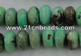 CAG3915 15.5 inches 8*14mm faceted rondelle green grass agate beads