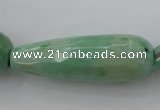 CAG3922 15.5 inches 10*30mm faceted teardrop green grass agate beads