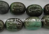 CAG3927 15.5 inches 14*19mm nuggets green grass agate beads