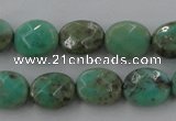 CAG3930 15.5 inches 8*10mm faceted oval green grass agate beads