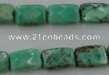 CAG3934 15.5 inches 8*12mm faceted rectangle green grass agate beads