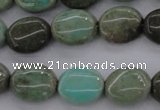 CAG3942 15.5 inches 8*10mm oval green grass agate beads