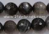 CAG3952 15.5 inches 10mm faceted round grey botswana agate beads