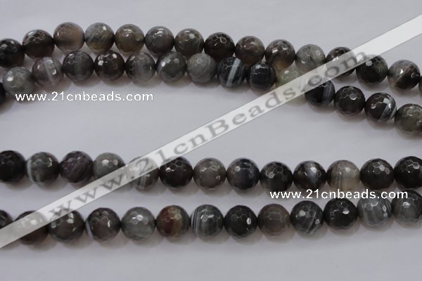 CAG3952 15.5 inches 10mm faceted round grey botswana agate beads