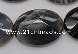 CAG3977 15.5 inches 25*35mm faceted oval grey botswana agate beads