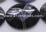 CAG3978 15.5 inches 30*40mm faceted oval grey botswana agate beads