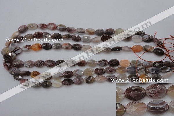 CAG3990 15.5 inches 8*12mm faceted oval botswana agate gemstone beads