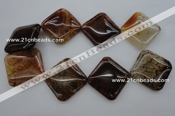 CAG4050 15.5 inches 40*40mm diamond dragon veins agate beads