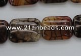 CAG4055 15.5 inches 15*20mm rectangle dragon veins agate beads