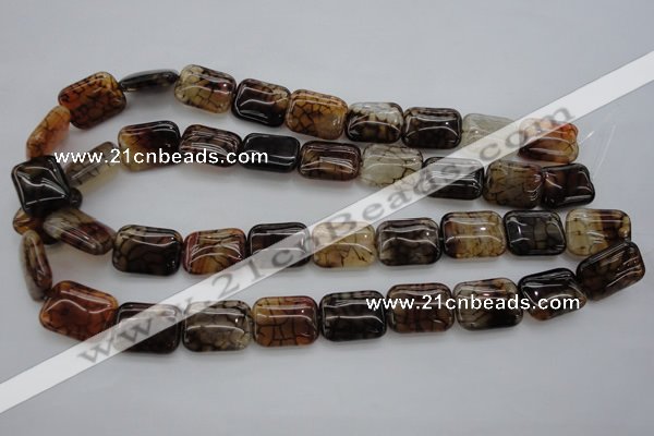 CAG4055 15.5 inches 15*20mm rectangle dragon veins agate beads