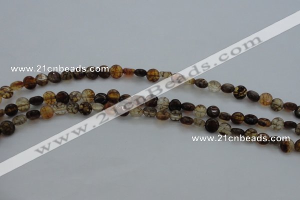 CAG4060 15.5 inches 6mm flat round dragon veins agate beads