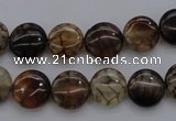 CAG4061 15.5 inches 10mm flat round dragon veins agate beads