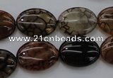CAG4072 15.5 inches 15*20mm oval dragon veins agate beads