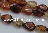 CAG4078 15.5 inches 6*8mm flat teardrop dragon veins agate beads