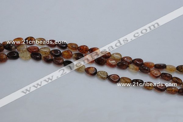 CAG4078 15.5 inches 6*8mm flat teardrop dragon veins agate beads