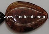 CAG4088 15.5 inches 38*50mm flat teardrop dragon veins agate beads