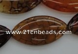 CAG4090 15.5 inches 20*40mm marquise dragon veins agate beads